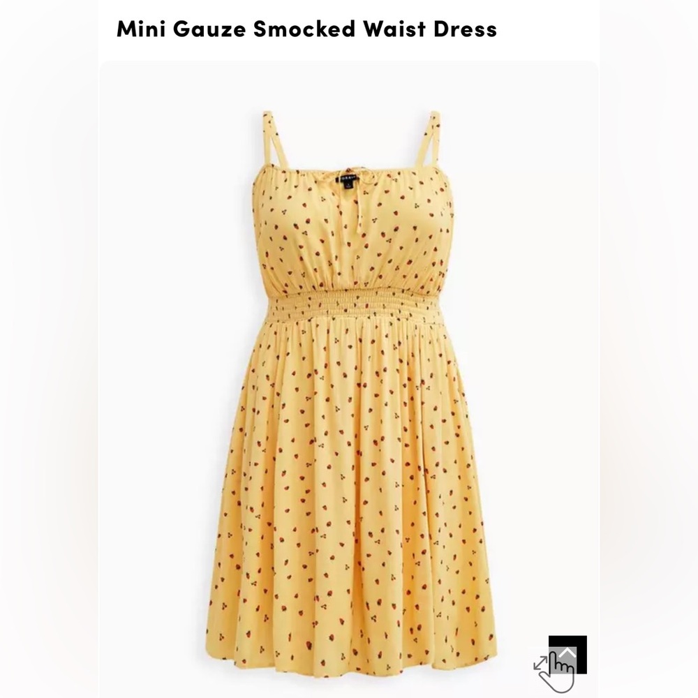 Torrid Sunny Yellow Dress with Strawberry Pattern